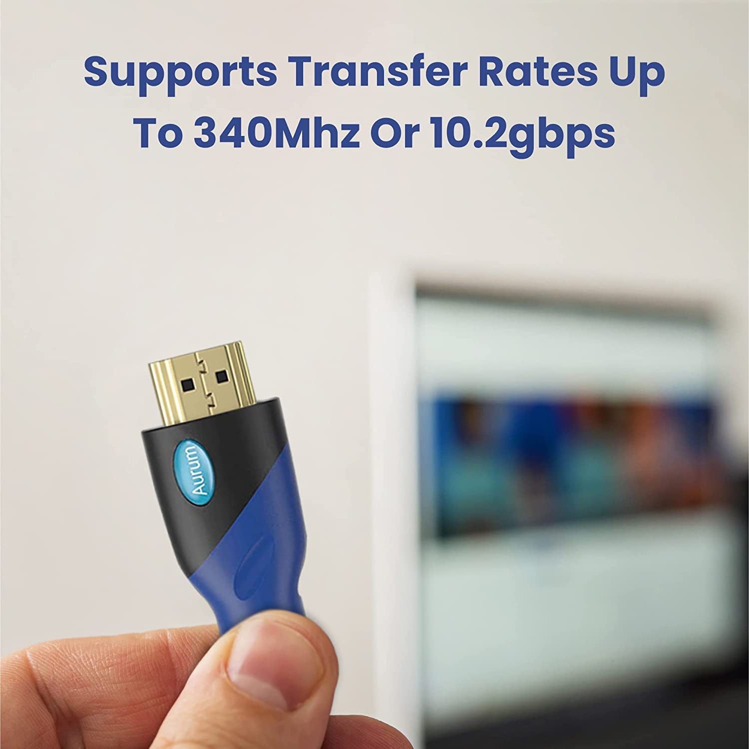 20Ft HDMI Cable 4K@60Hz Ultra HD, High Speed with Ethernet HDMI Cable Braided Nylon & Gold Connectors, ARC, CL3 Rated - Compatible with TV, PC, Monitor, Laptops, PS3, PS5, PS4