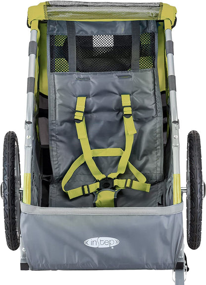 Take 2 or Sync Kids Bike Trailer, Single or Double Seat, Universal Coupler, Folding Frame, Quick-Release Wheels, Canopy with Bug Screen and Weather Shield, Bike Trailer for Kids