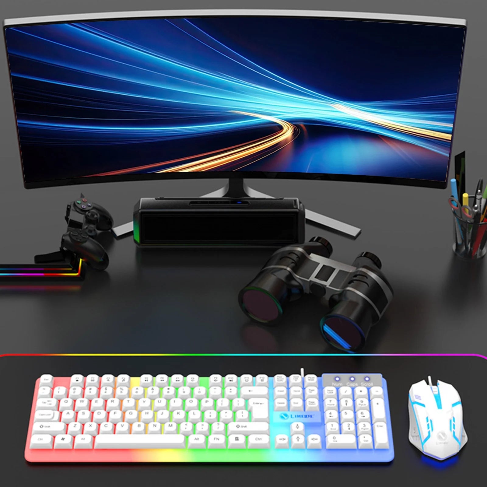 Keyboard, Luminous Keyboard and Mouse Set Hovering Keyboard Mechanical Feeling Gaming Mouse and Keyboard Colourful RGB Lights Wired Keyboard Wired Mouse,Valentines Day Gifts for Him/Her